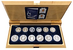 Набор монет 50, 100 крон 1991-1994 Олимпиада Лиллехамер 1994 Норвегия 12 монет