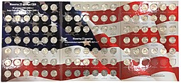 Набор 25 центов (квотер) 1999-2020 Штаты и территории + Национальные парки США 107 монет (в альбоме)