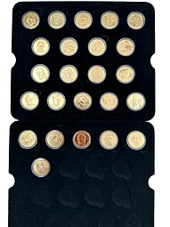 Набор 1 доллар 2007-2016 Президенты США 24 монеты позолота Императорский МД