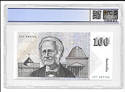 Банкнота 100 долларов 1985 слаб PCGS 65 Австралия