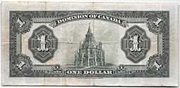 Банкнота 1 доллар 1923 Черная печать Канада