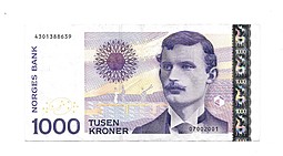 Банкнота 1000 крон 2001 Норвегия