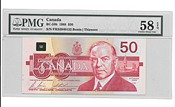 Банкнота 50 долларов 1988 слаб PMG 58 Канада