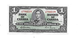 Банкнота 1 доллар 1937 Канада