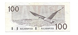 Банкнота 100 долларов 1988 Канада