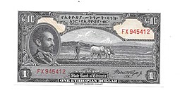 Банкнота 1 доллар 1945 Эфиопия