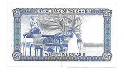 Банкнота 25 даласи 1971-1990 Гамбия