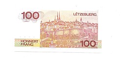 Банкнота 100 франков 1980 Люксембург