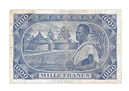 Банкнота 1000 франков 1960 Хижины Мали