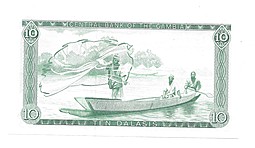 Банкнота 10 даласи 1987-1990 Гамбия