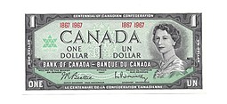Банкнота 1 доллар 1967 100 лет конфедерации Канада