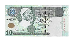 Банкнота 10 динаров 2002-2005 Ливия