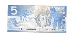 Банкнота 5 долларов 2002 Канада