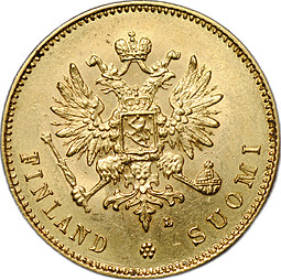 Монета 20 марок 1910 L Русская Финляндия