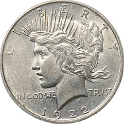 Монета 1 доллар 1922 D США