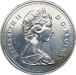 Монета 1 доллар 1982 100 лет городу Реджайна BUNC Канада