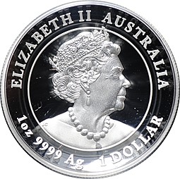 Монета 1 доллар 2020 Год мыши Лунар 3 PROOF High Relief Австралия