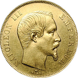 Монета 50 франков 1857 Франция