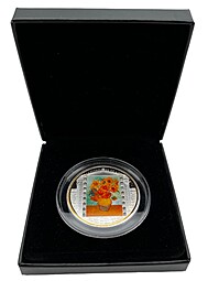 Монета 20 долларов 2010 Шедевры искусства Ван Гог Подсолнухи Острова Кука