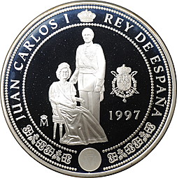 Монета 10000 песет 1997 Бурбоны - Хуан Карлоc I Испания