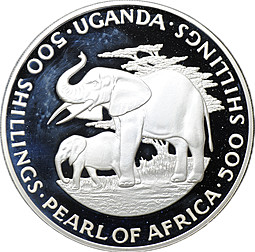 Монета 500 шиллингов 1981 Доктор Милтон Обот Уганда