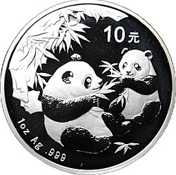 Монета 10 юань 2006 Панда Китай