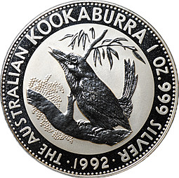 Монета 1 доллар 1992 Австралийская Кукабура, влево Австралия