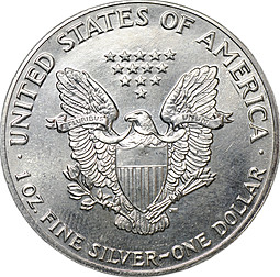 Монета 1 доллар 1987 Американский серебряный орёл США