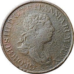Монета 1/2 стивера 1815 Цейлон