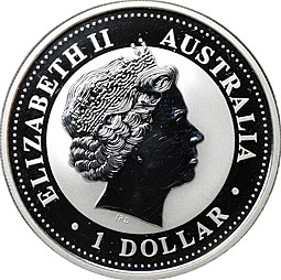 Монета 1 доллар 2006 Год собаки Лунар Австралия