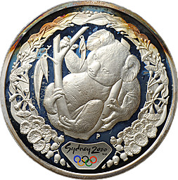 Монета 5 долларов 2000 Олимпиада Сидней - Коала Австралия