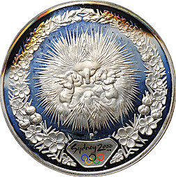 Монета 5 долларов 2000 Олимпиада Сидней - Ехидна Австралия