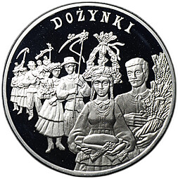 Монета 20 злотых 2004 Праздник урожая Ритуалы Польша