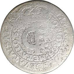 Монета 30 грошей 1665 Дата только на реверсе Польша