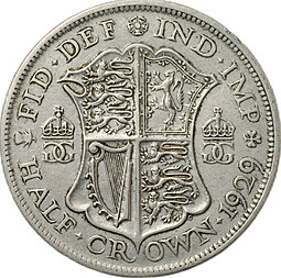Монета 1/2 кроны 1929 Великобритания