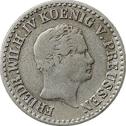 Монета 1 серебряный грош 1852 Пруссия