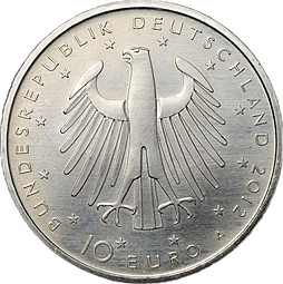 Монета 10 евро 2012 300 лет со дня рождения Фридриха II медно-никель Германия