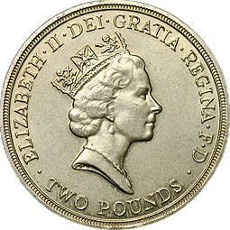 Монета 2 фунта 1986 XIII Игры Содружества Великобритания