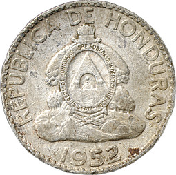 Монета 20 сентаво 1952 Гондурас