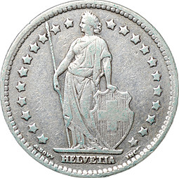 Монета 1 франк 1931 Швейцария