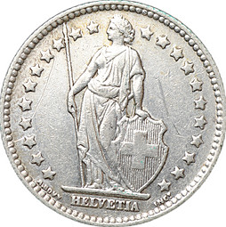 Монета 1 франк 1940 Швейцария