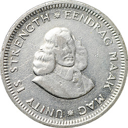 Монета 5 центов 1962 ЮАР
