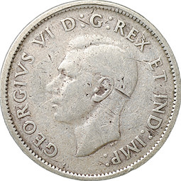 Монета 25 центов 1943 Канада