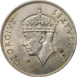 Монета 1 шиллинг 1950 Британская Восточная Африка
