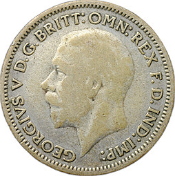 Монета 6 пенсов 1936 Великобритания