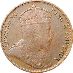 Монета 1 цент 1910 Цейлон
