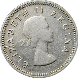Монета 3 пенса 1953 ЮАР