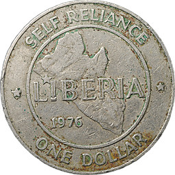 Монета 1 доллар 1976 Либерия