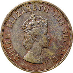 Монета 1/12 шиллинга 1960 300 лет вступления на престол короля Карла II Джерси