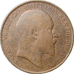 Монета 1 пенни 1907 Великобритания